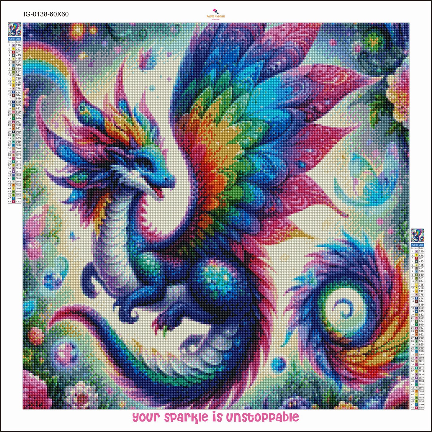 Diamond Painting Rainbow Dragon PRE ORDER SHIPS EARLY FEB