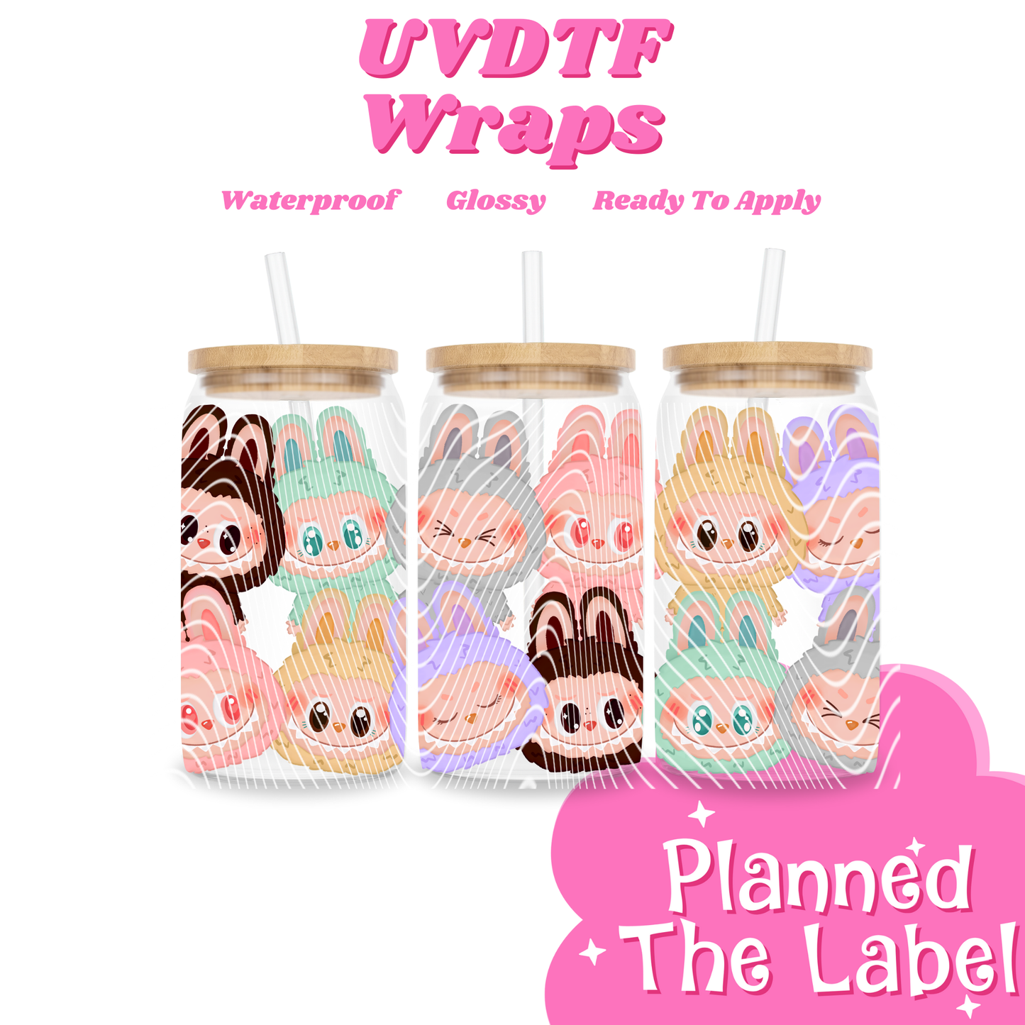 Macaroon Labubu 16oz UVDTF Transfer