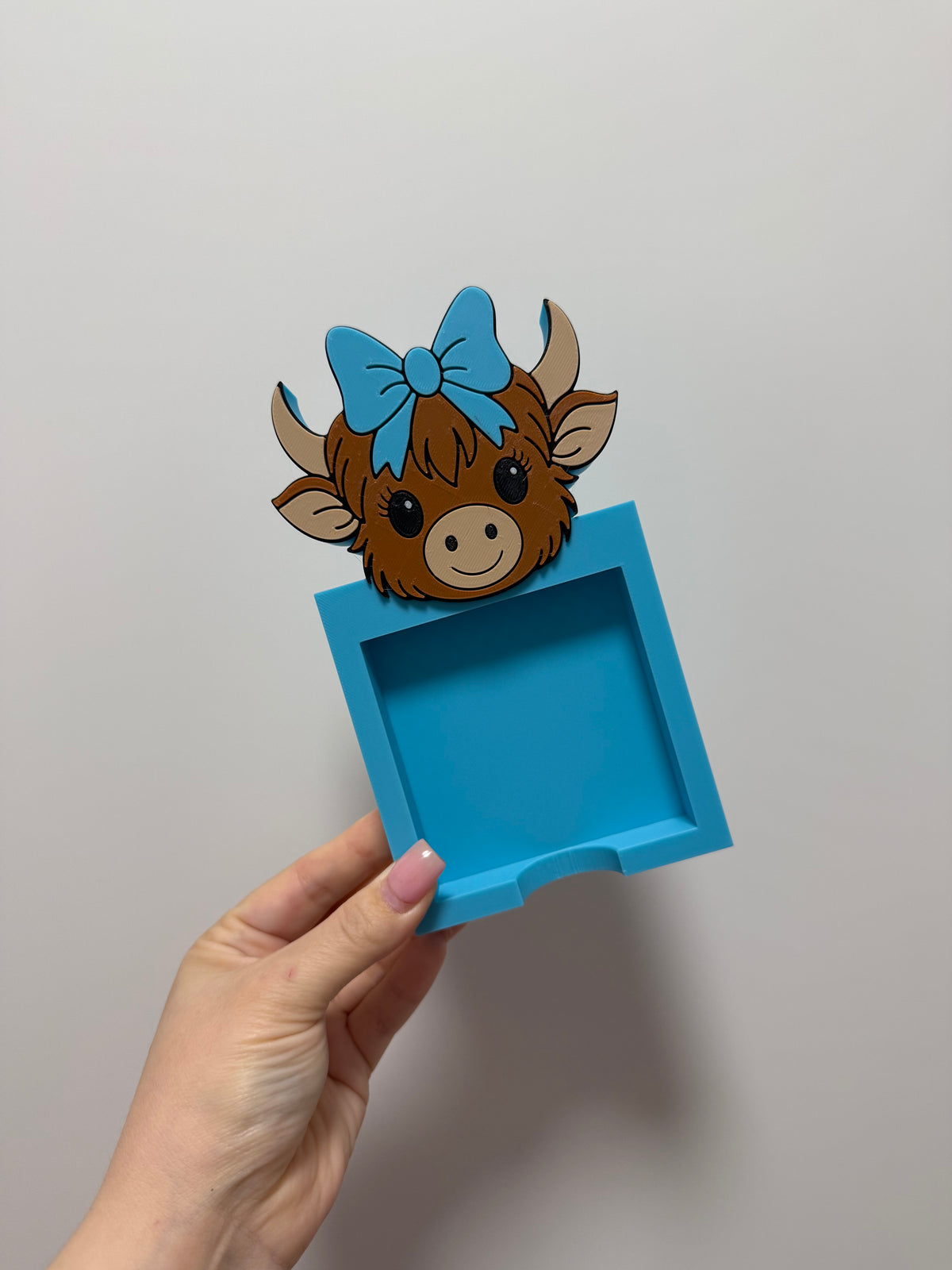 Highland Bow Blue Post It Note Holder