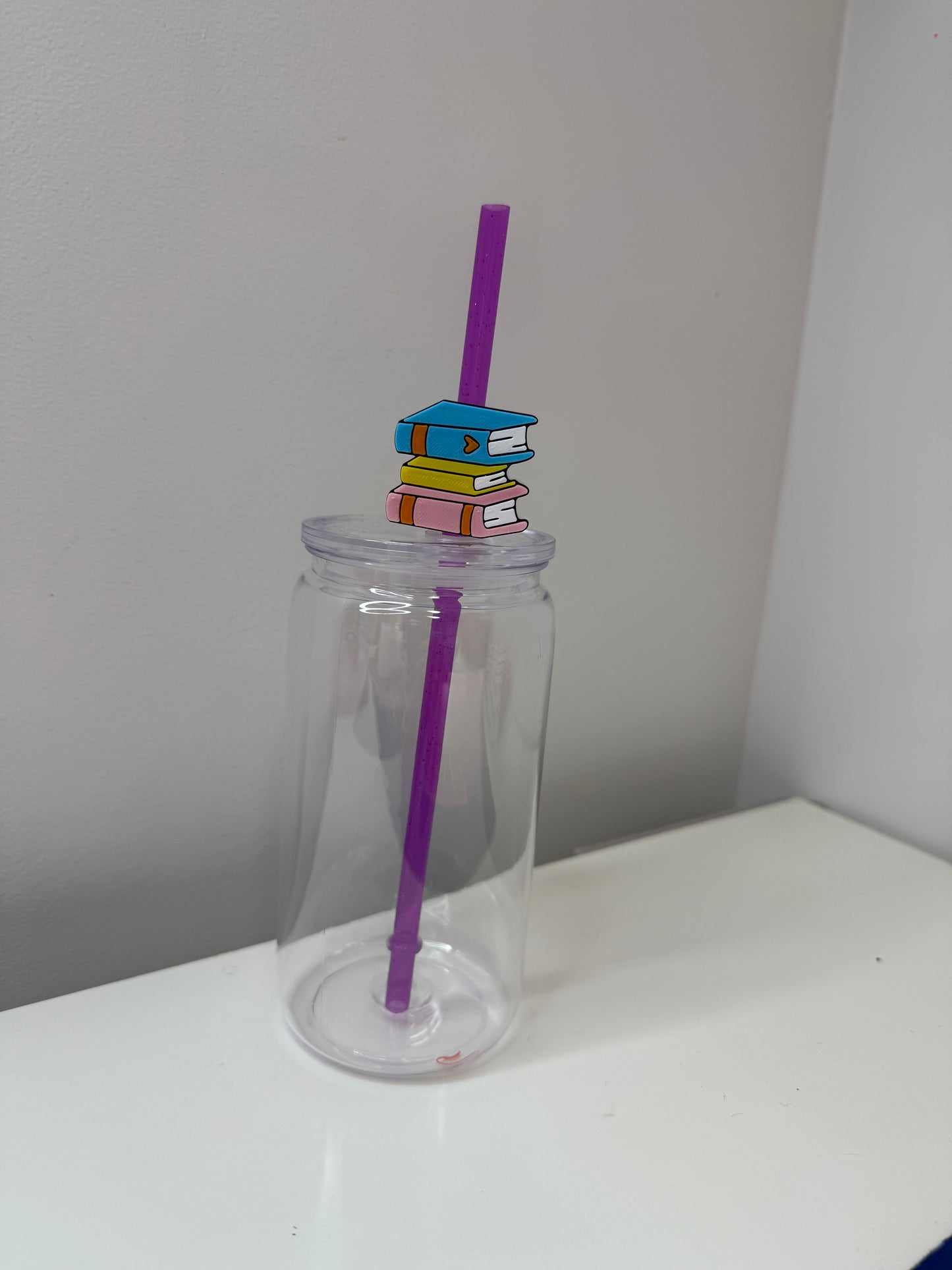 Books Straw Topper 3D