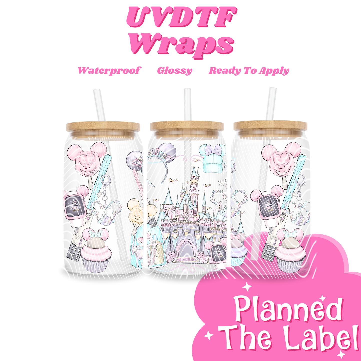 Pastel Castle 16oz UVDTF Transfer