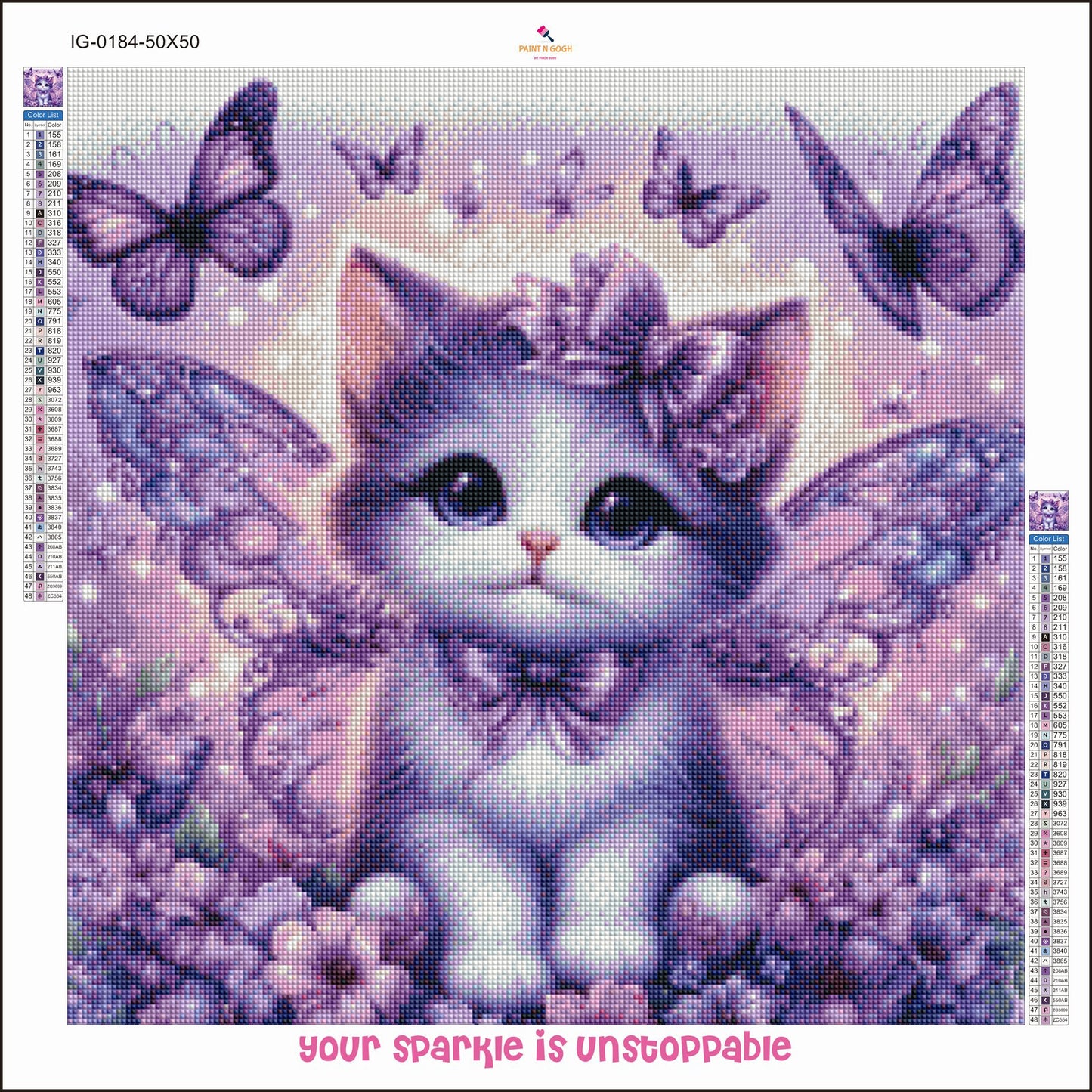 Diamond Painting Purple Kitty