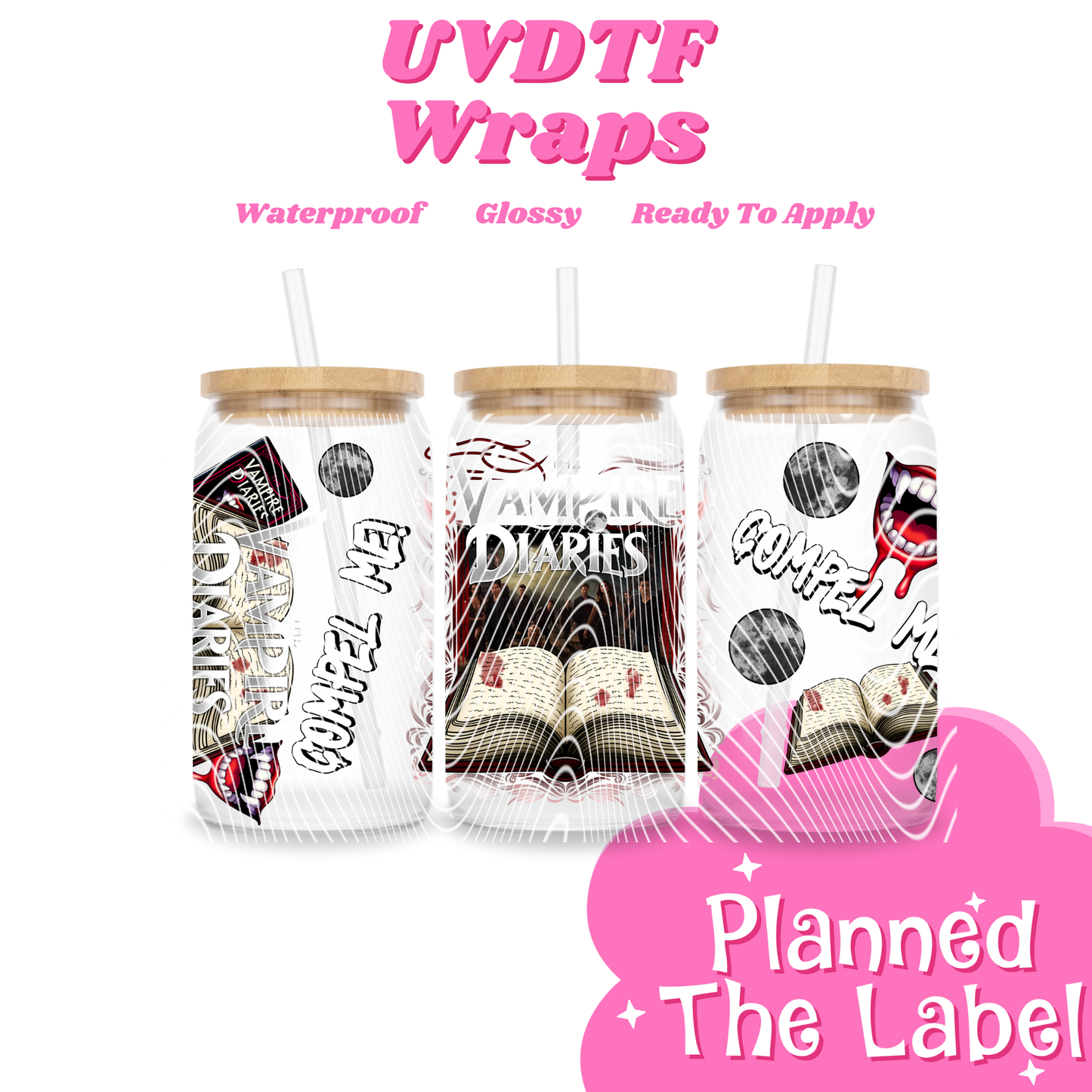 Vampire Diaries 16oz UVDTF Transfer