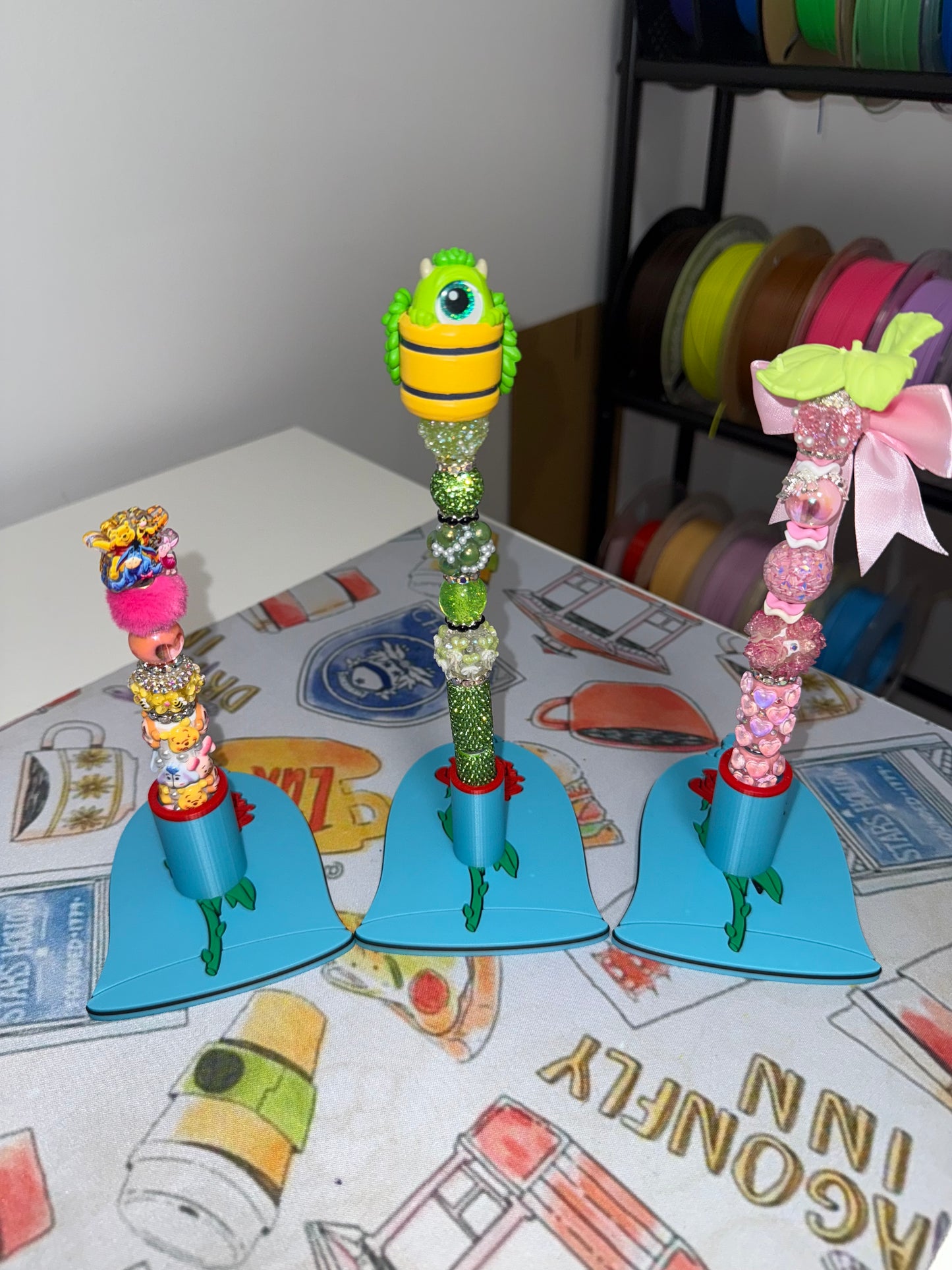 Roses Single Pen Holder 3D Printed