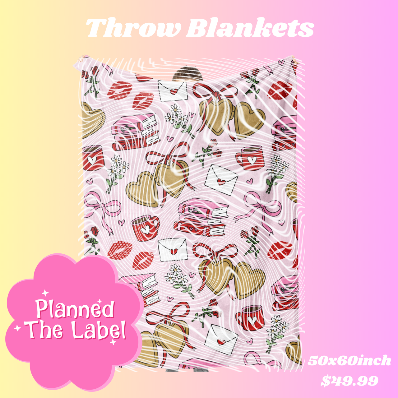 Bookish Love Throw Blanket