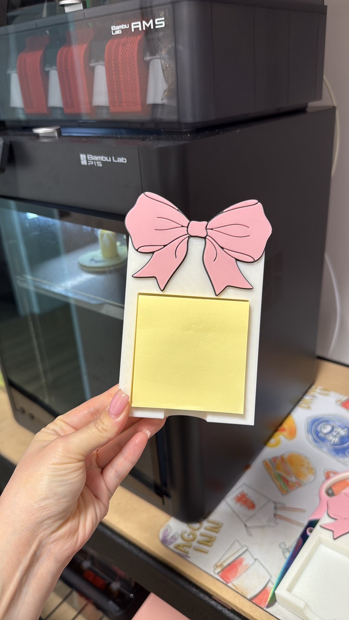 Cutesy Bow Post It Note Holder