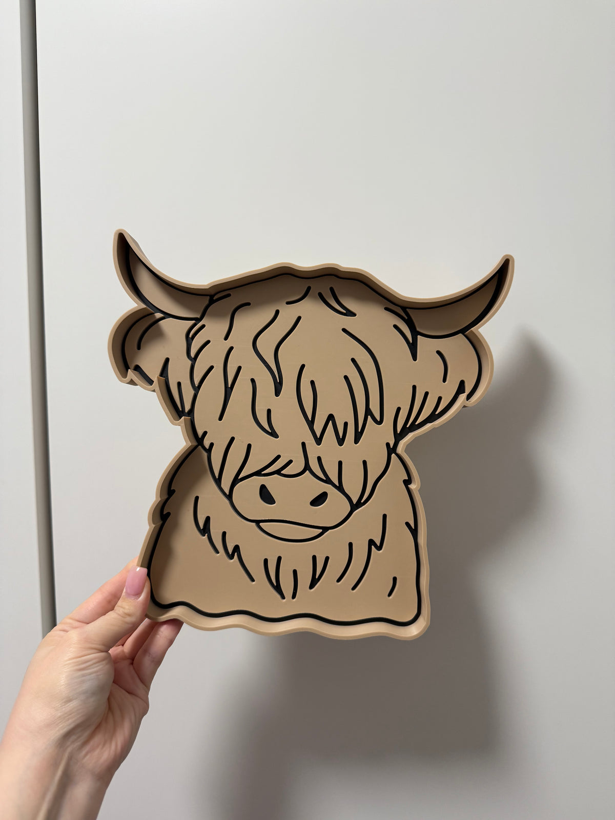 Highland Cow Monotone Trinket Tray