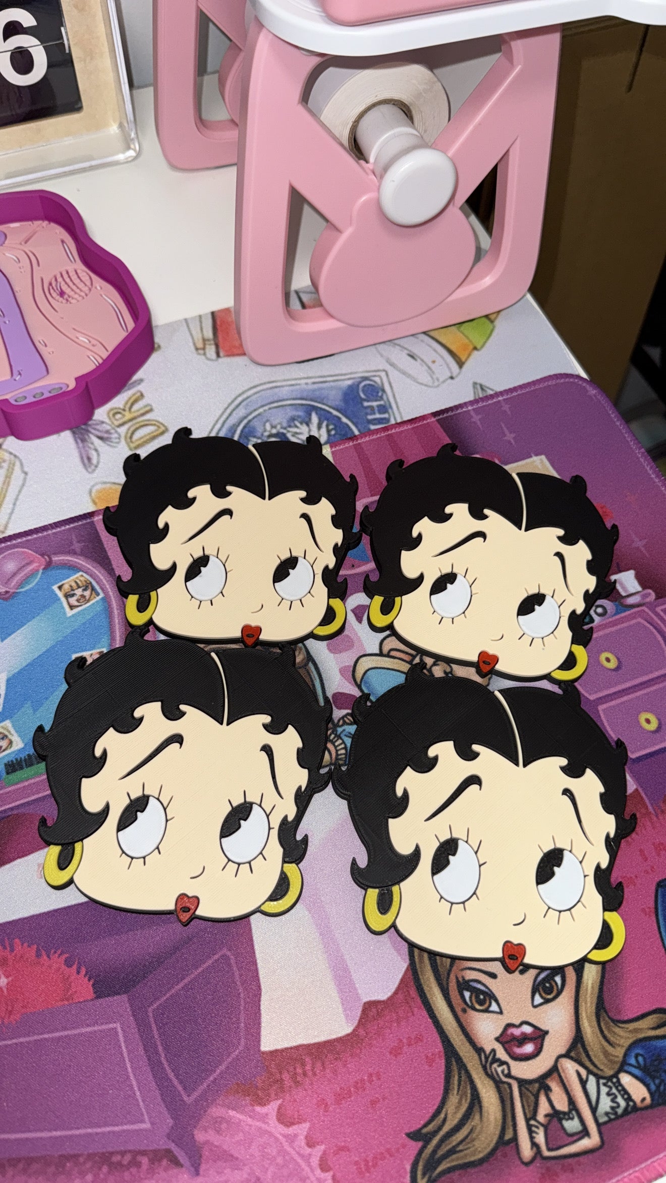 Betty Boop Coasters 3D Printed