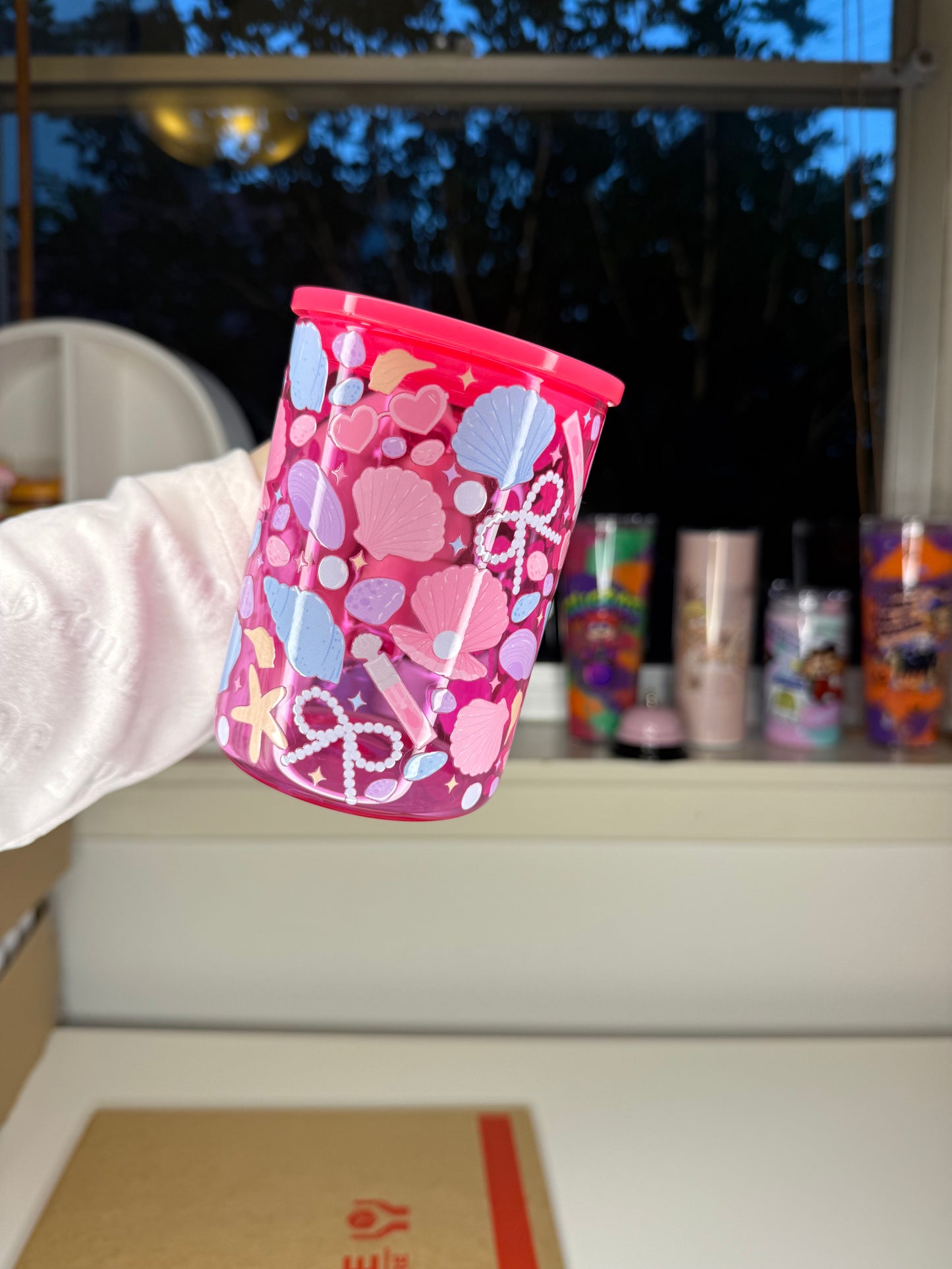 Pink Beachside Coquette Glass Mug