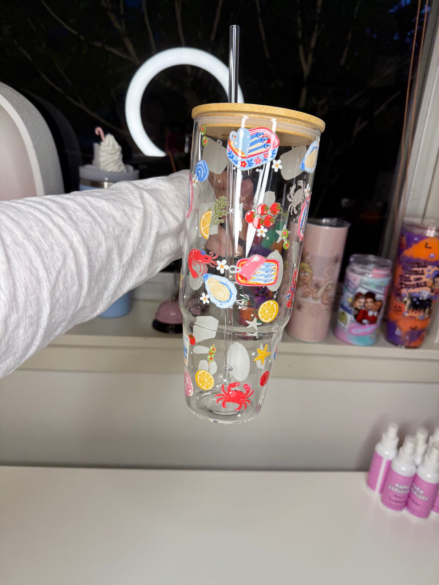 40oz Glass Handle Tumbler