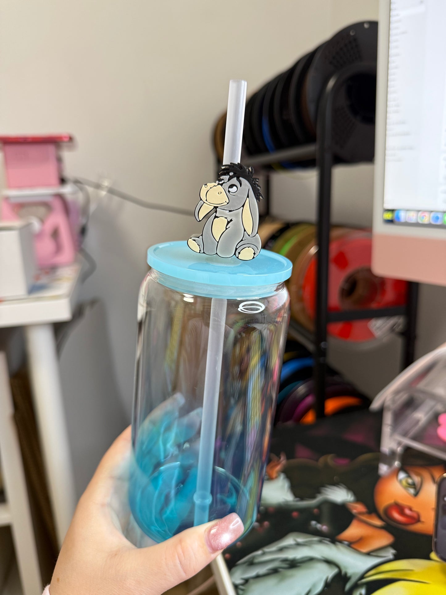 Eeyore Straw Topper 3D