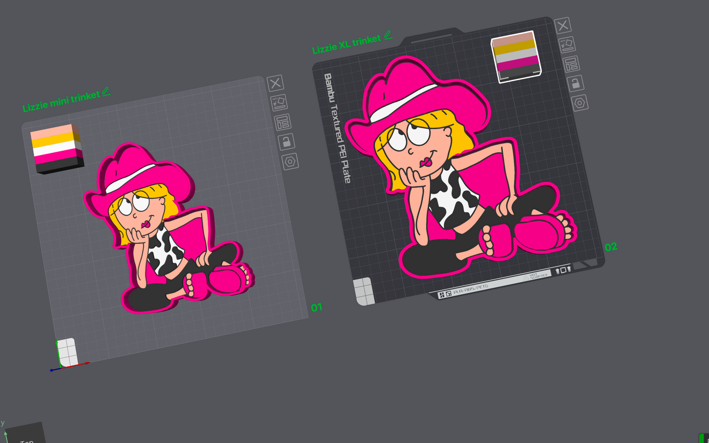 Cowgirl Liz Trinket Trays 3D Printing STL File