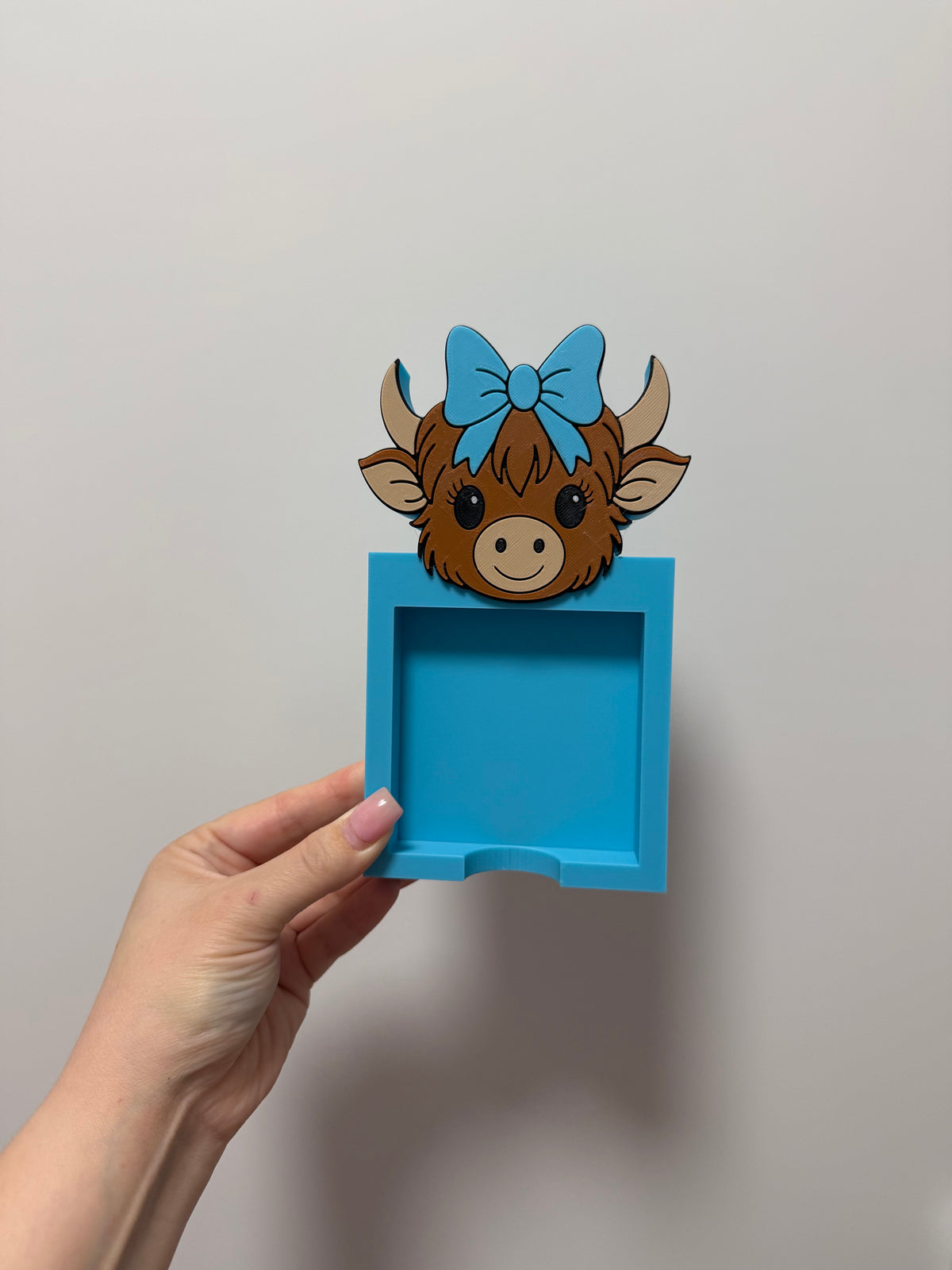 Highland Bow Blue Post It Note Holder