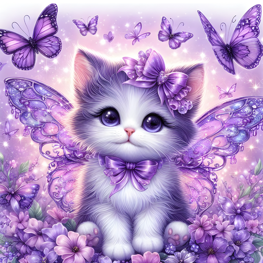 Diamond Painting Purple Kitty