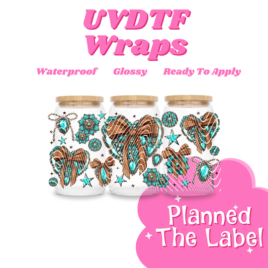 Turquoise Western Love 16oz UVDTF Wrap