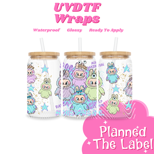 Monsters Labubu 16oz UVDTF Transfer