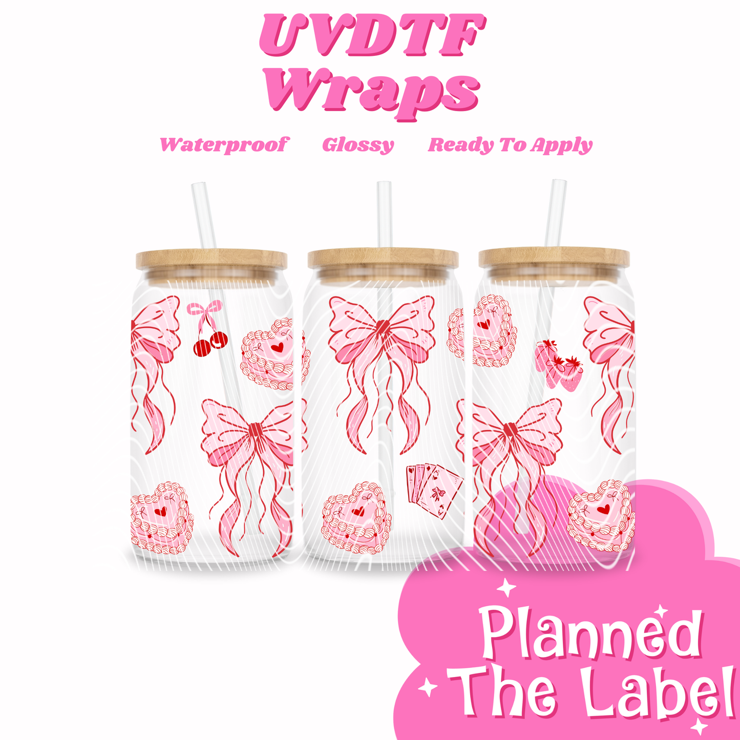 Vintage Cakes & Bows 16oz UVDTF Transfer