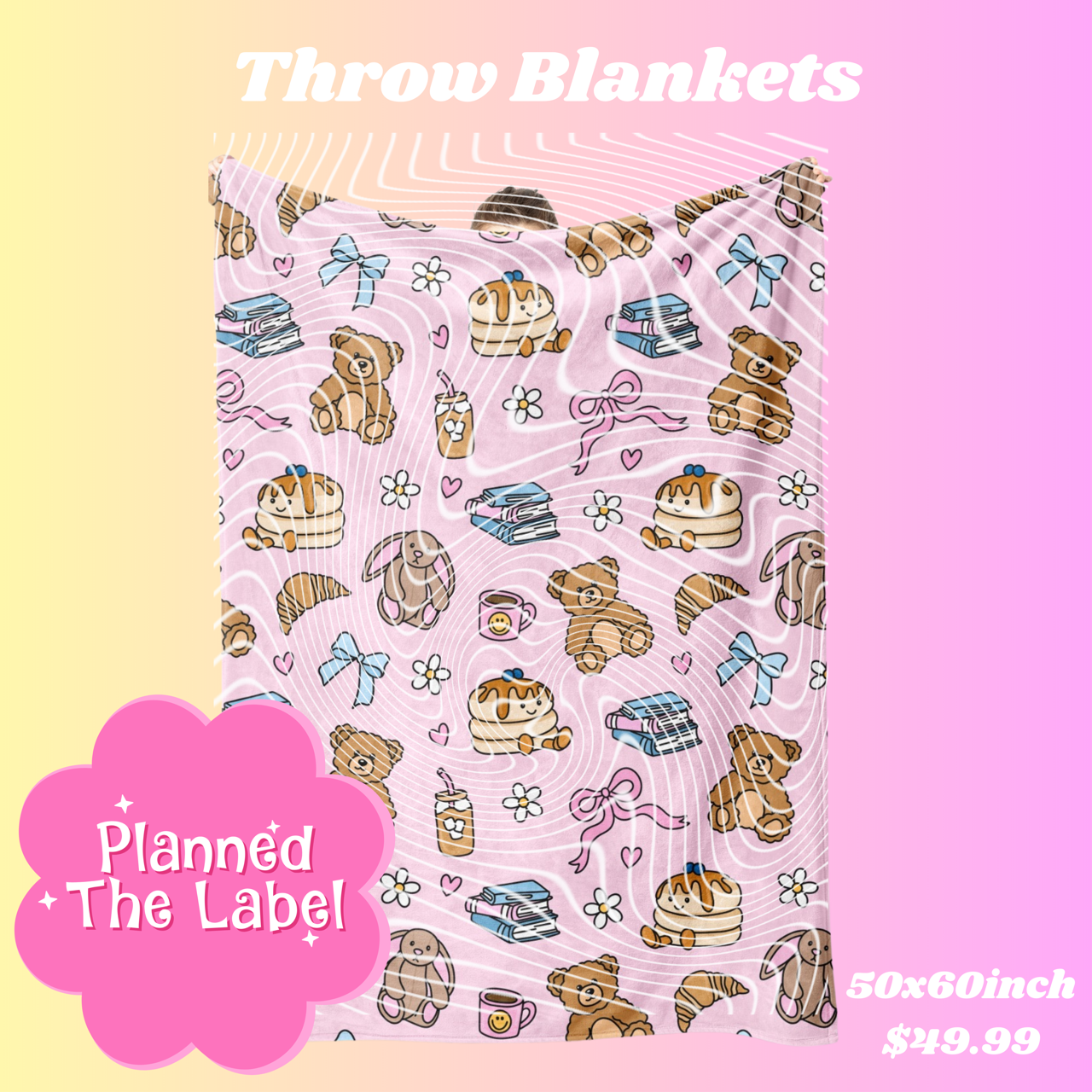 Jellycat Cutesy Throw Blanket