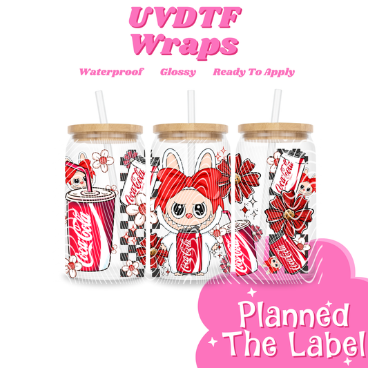 Labubu Coca Cola 16oz UVDTF Transfer
