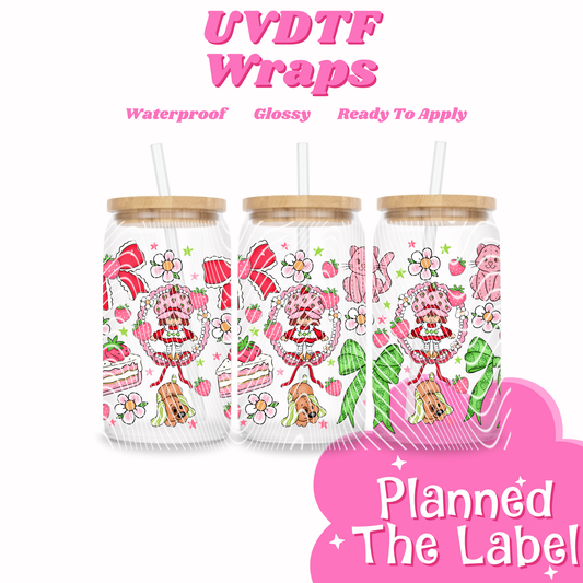 Strawberry Bows 16oz UVDTF Transfer