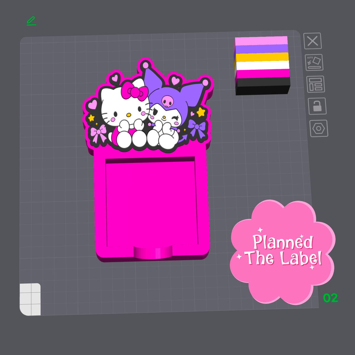 Kawaii Friends Post It & Trinket Tray Combo 3D Printing STL File ORIGINAL DESIGNER
