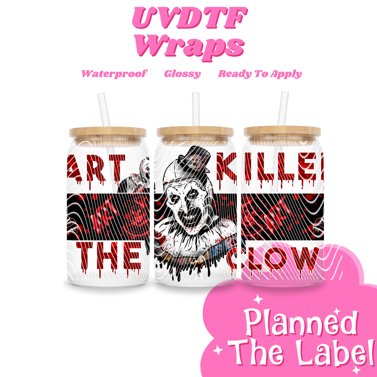 Art Killer Clown 16oz UVDTF Wrap