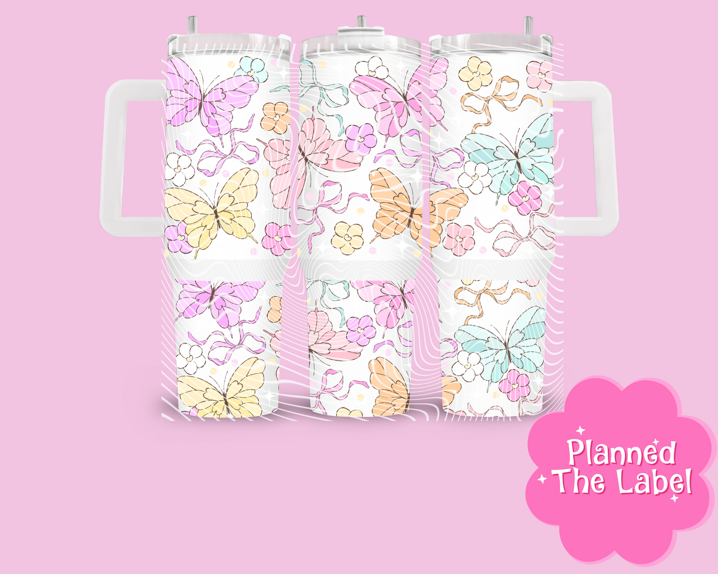 Pastel Butterflies 40oz Tumbler