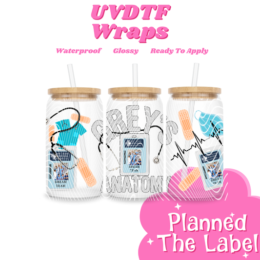 Greys Anatomy 16oz UVDTF Transfer