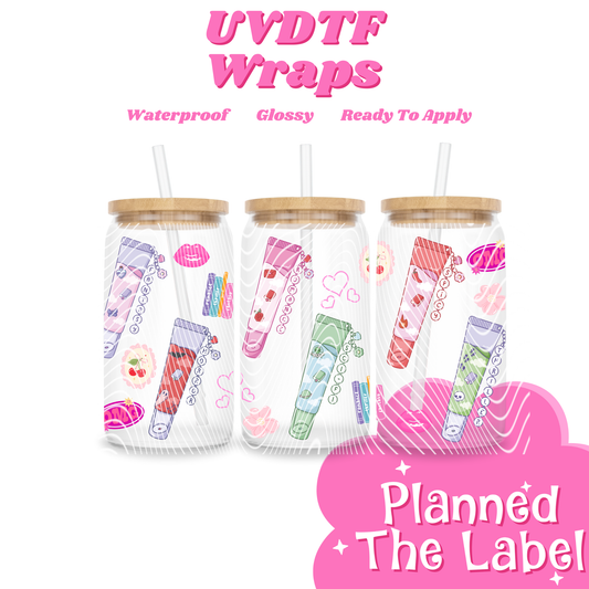 Bookish Lipgloss 16oz UVDTF Transfer