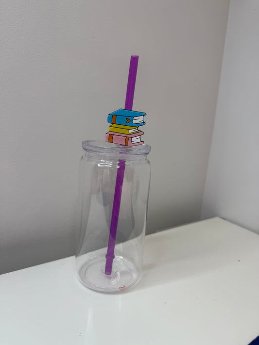 Books Straw Topper 3D