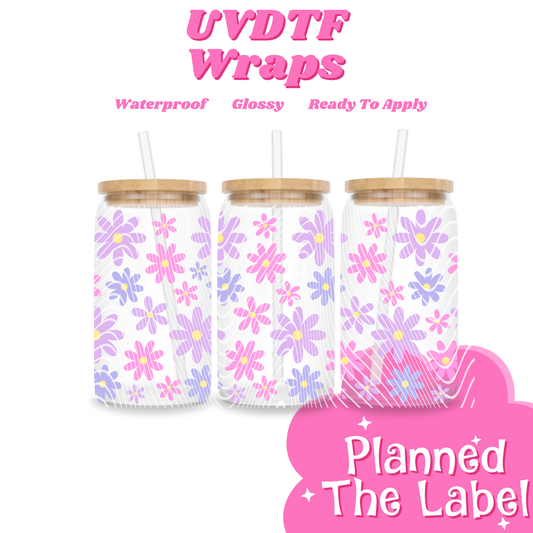 Purple Floral 16oz UVDTF Transfer