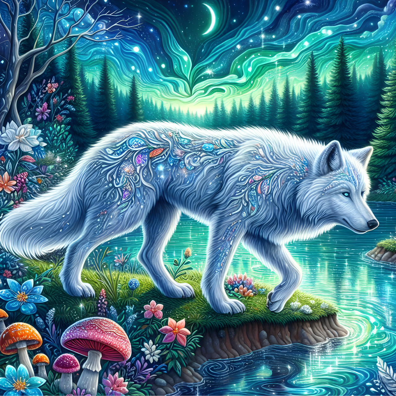 Diamond Painting Cozy Night Wolf
