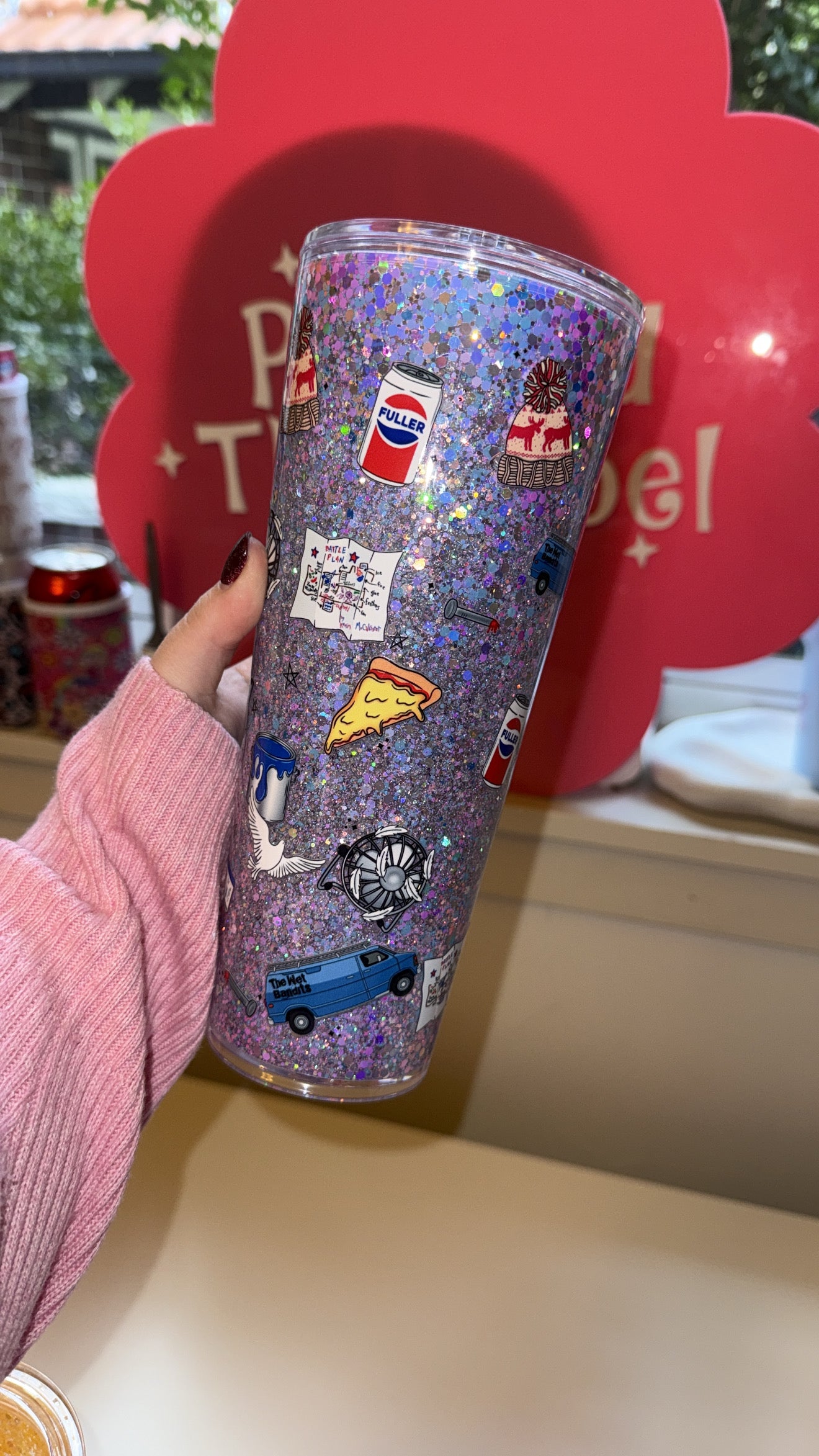 24oz Acrylic Tapered Glitter Snow Globe