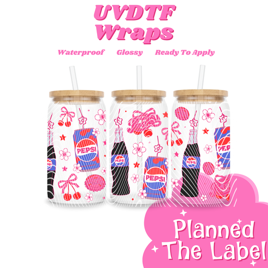 Pepsi Coquette 16oz UVDTF Transfer
