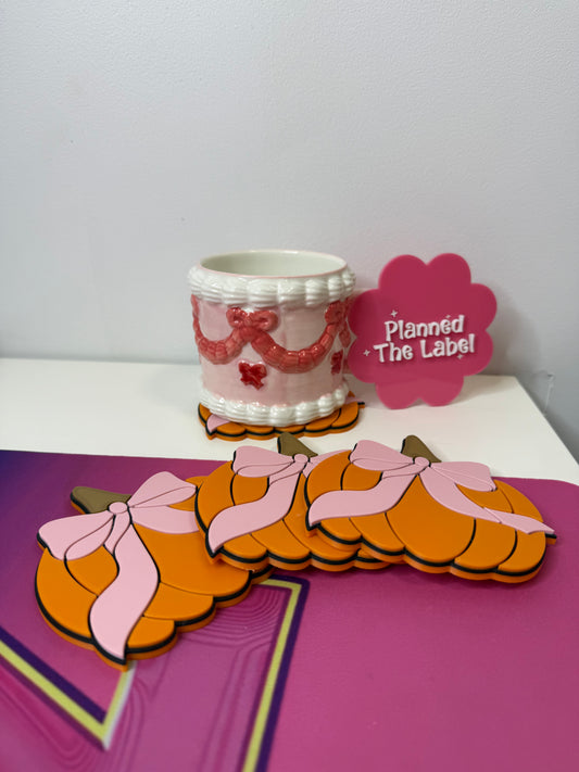 Pumpkin Bow Coasters 3D Printed