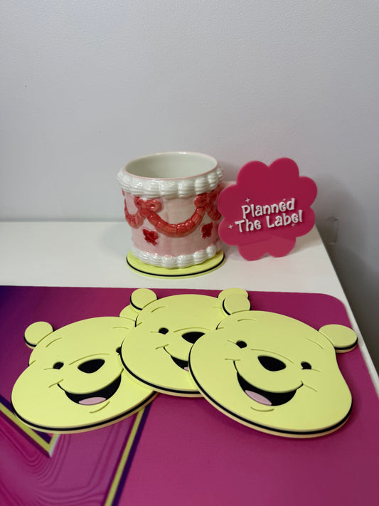 Honey Bear Coasters 3D Printed
