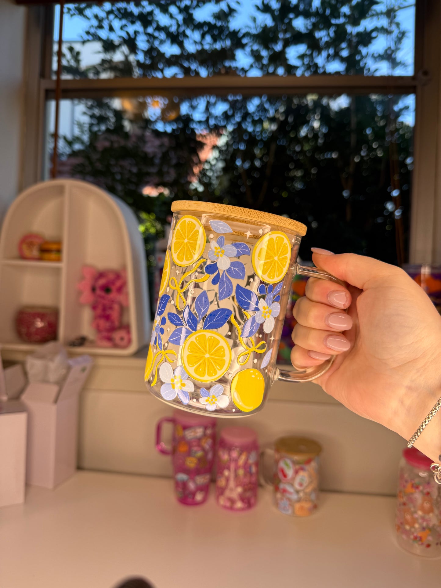 Lemon 17oz Glass Mug