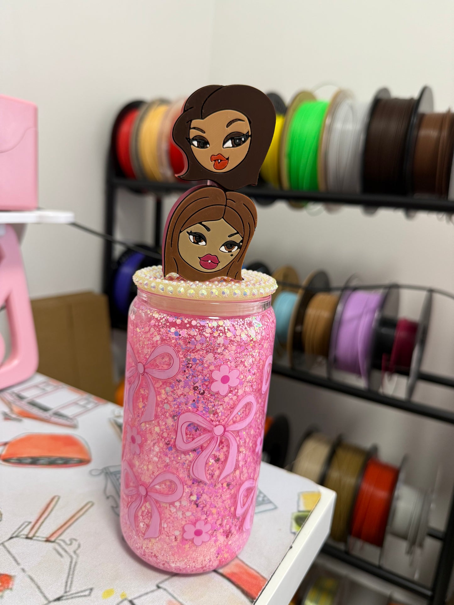 Fashion Dolls Straw Topper 3D