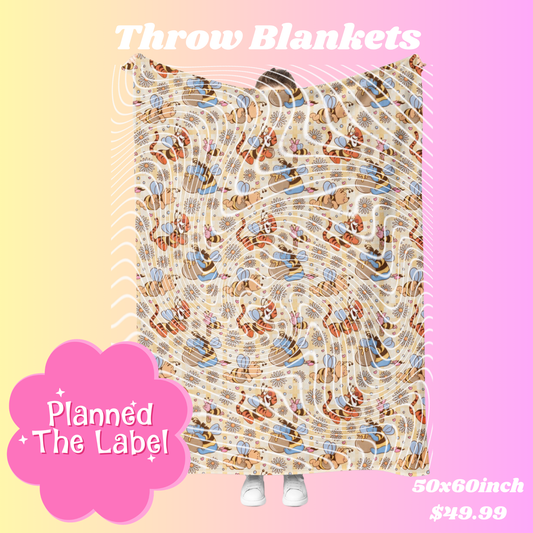 Honey Bee Pooh Throw Blanket