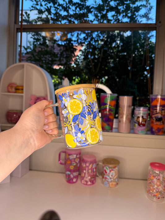 Lemon 17oz Glass Mug