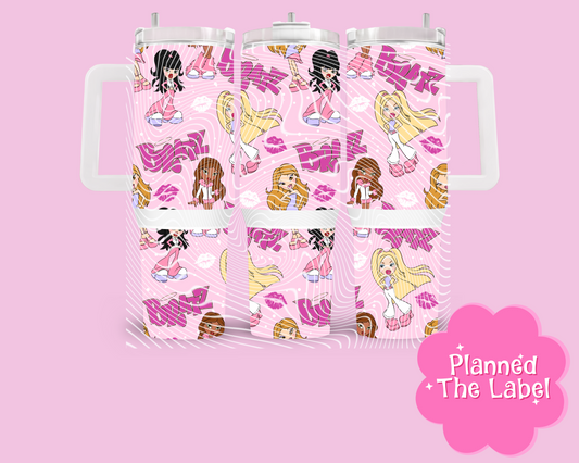 Pink Girly Dolls 40oz Tumbler