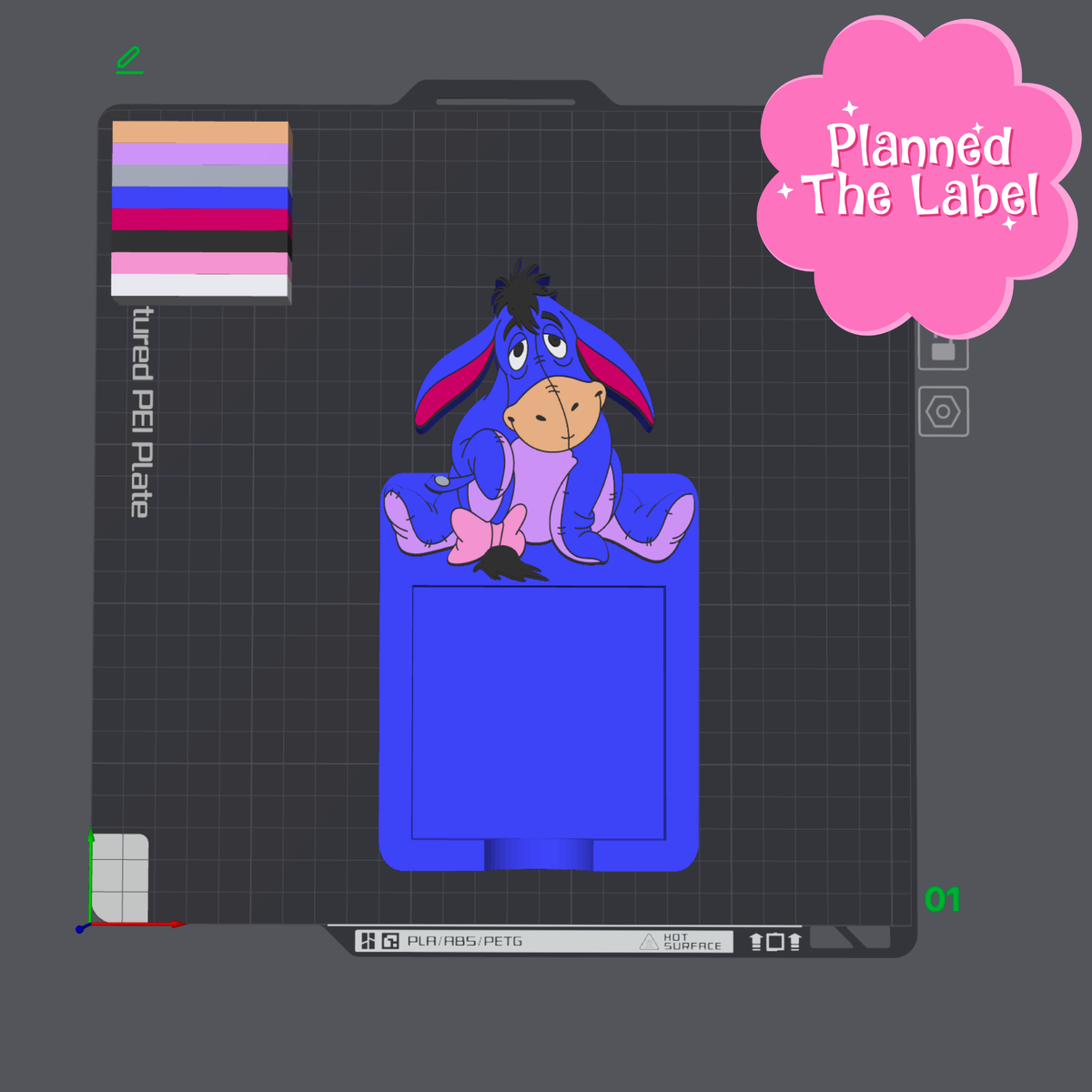 Cute Donkey Post It Holders 3D Printing STL File