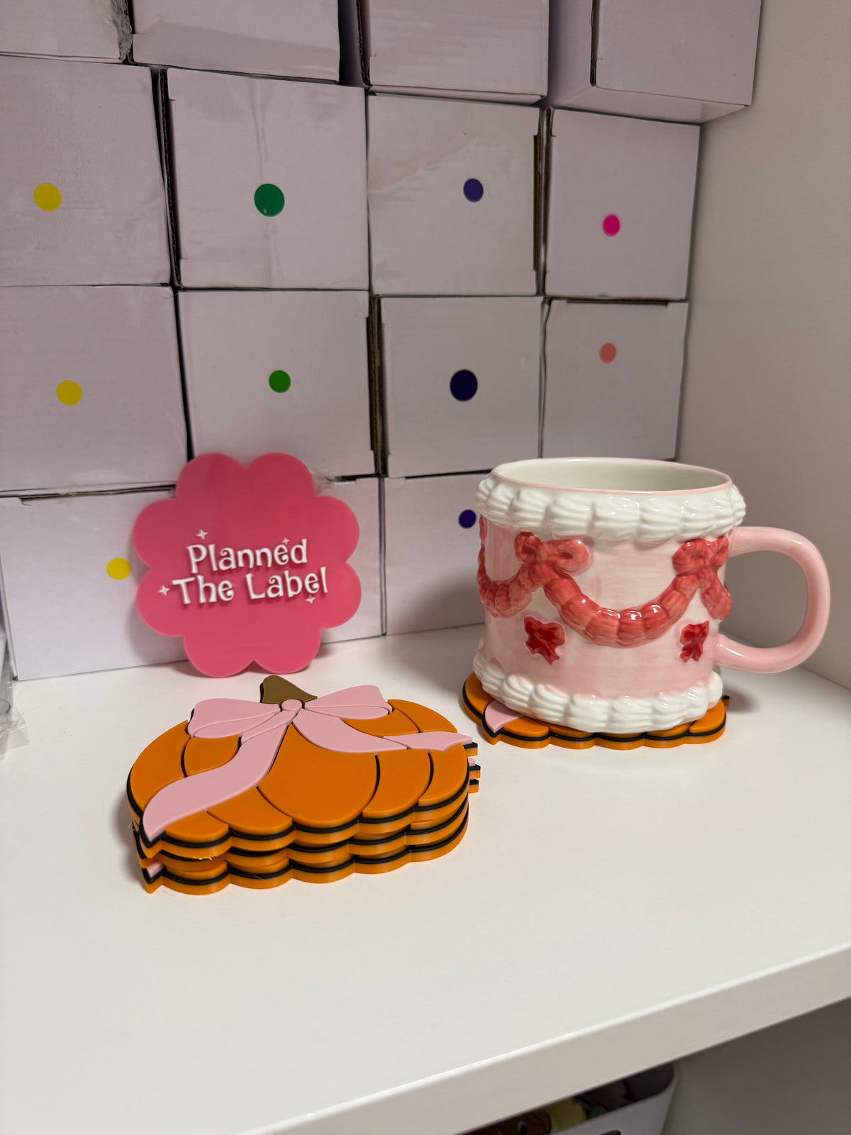 Bow Pumpkin Coasters 3D Printing STL File