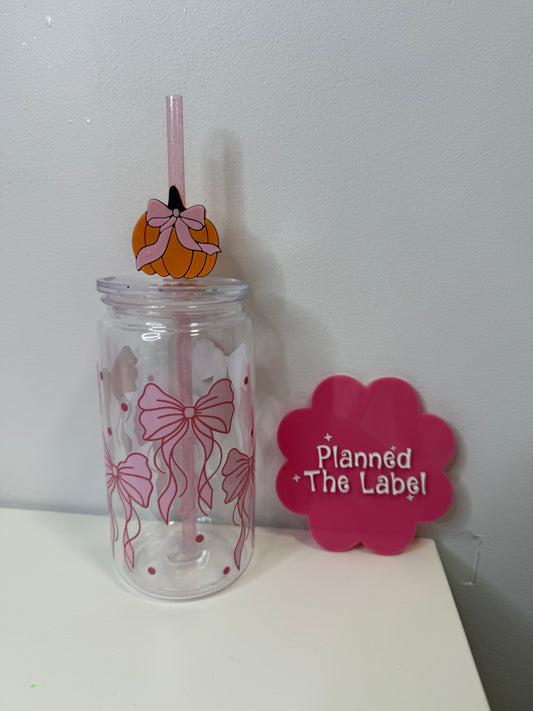 Pumpkin Bow Straw Topper 3D