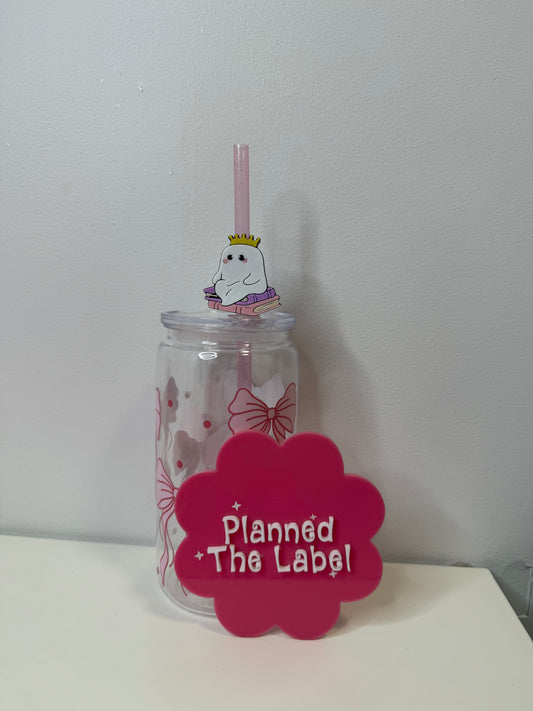 Bookish Ghost Straw Topper 3D