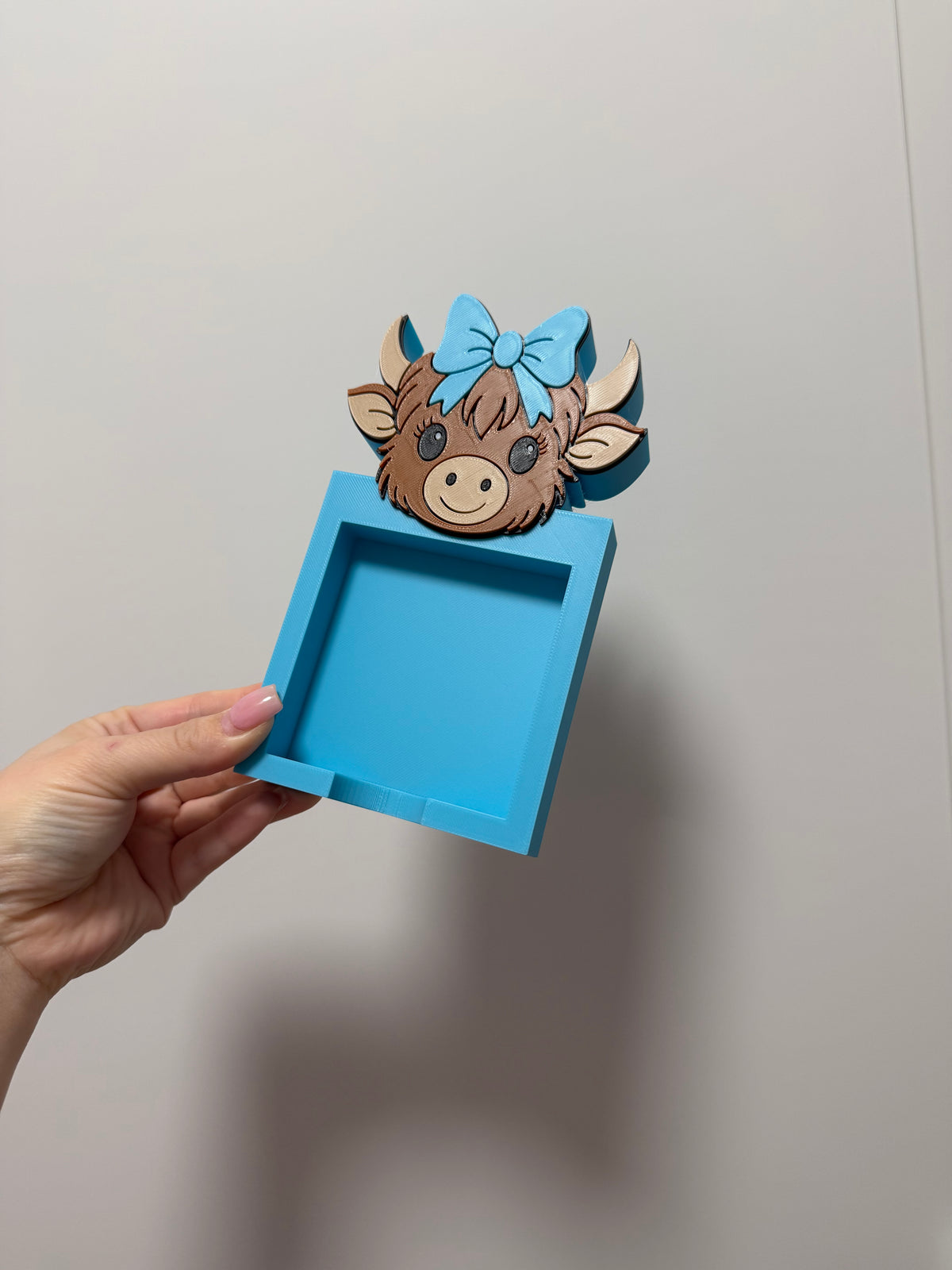 Highland Bow Blue Post It Note Holder