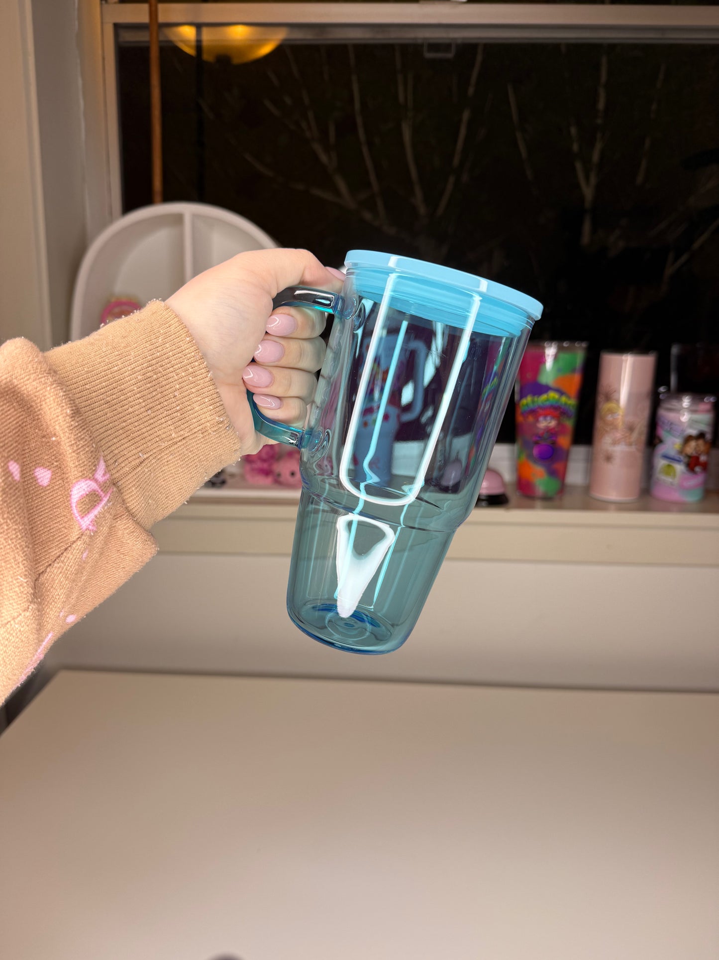 20oz Glass Transparent Handle Tumbler