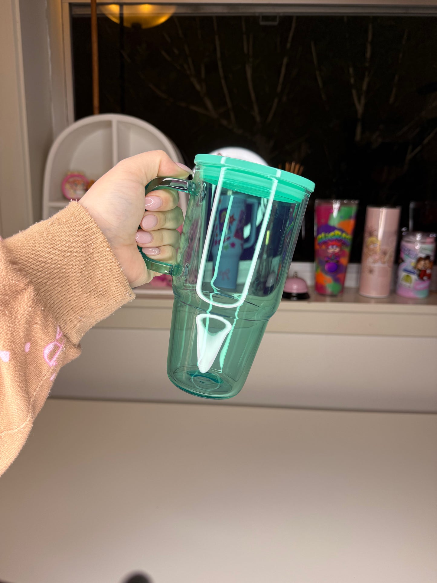20oz Glass Transparent Handle Tumbler