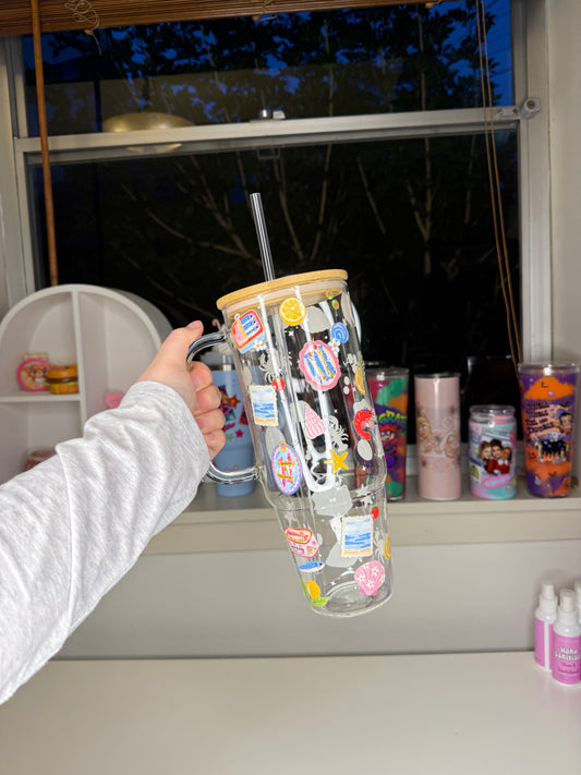 40oz Glass Handle Tumbler