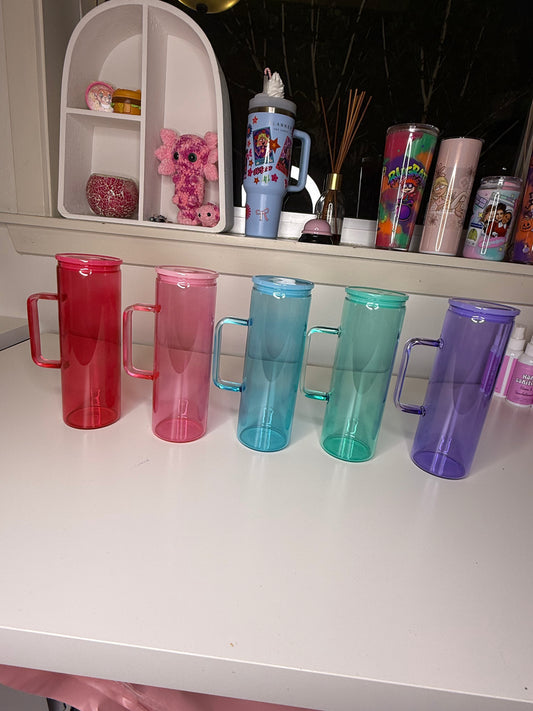 20oz Jelly Glass Handle Tumbler